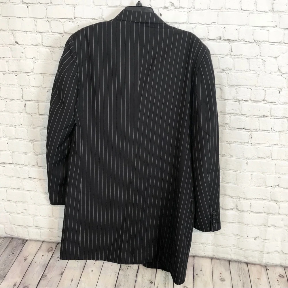 Vittoria St. Angelo Black Pinstripe Men Suit Jacket